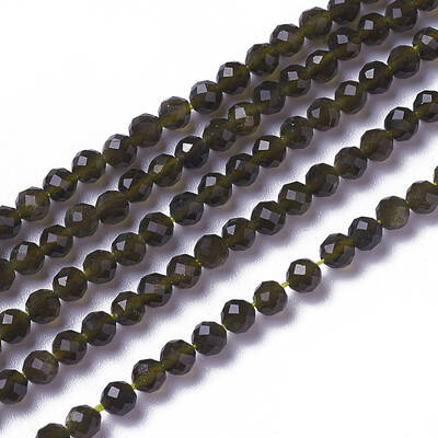 Natural Golden Sheen Obsidian Beads Strands