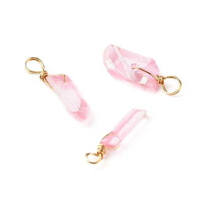 Electroplated Natural Quartz Pendants