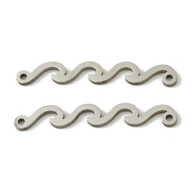 201 Stainless Steel Wave Shaped Connector Charms