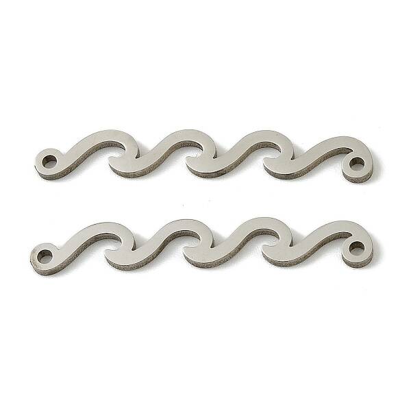 201 Stainless Steel Wave Shaped Connector Charms