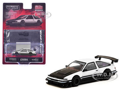 Toyota Sprinter Trueno AE86 Widebody RHD (Right Hand Drive) White and Black with Tarmac Cards \