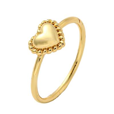 Rack Plating Brass Heart Finger Rings for Women