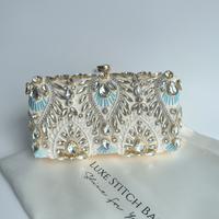 New Women's Elegant Rhinestone Clutch Bag 2025, Lightweight Fashion Handbag, Business Casual Bucket Bag Mini Drawstring Desig...