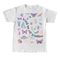Be Kind To All Kinds Retro Graphic T Shirt, 90s Butterly Shirt, Nostalgia Love Spread Tee, love bugs, Cute Unisex Graphic Shi...