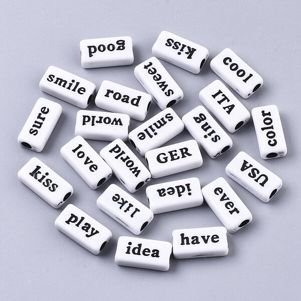 Opaque Spray Painted Acrylic Beads
