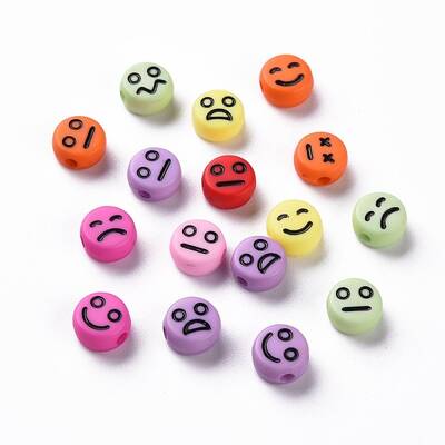 Opaque Mixed Color Acrylic Beads