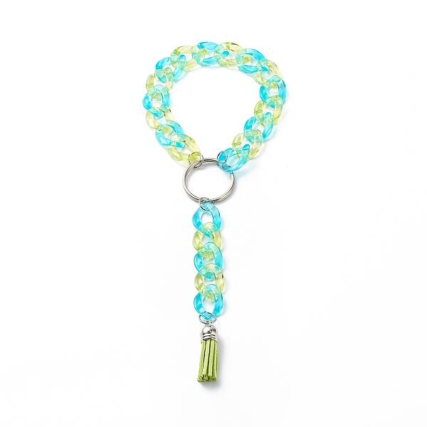 Wristlet Keychain Acrylic Curb Chain Keychain Bracelet
