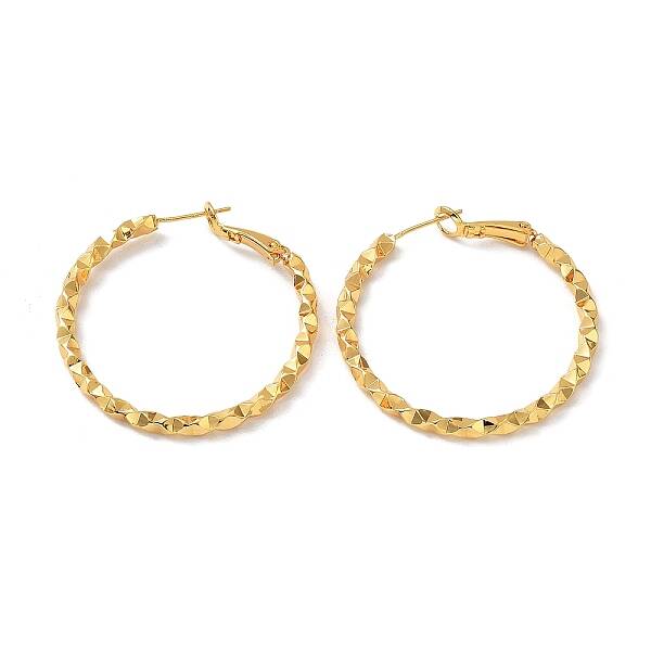 Brass Round Ring Hoop Earrings