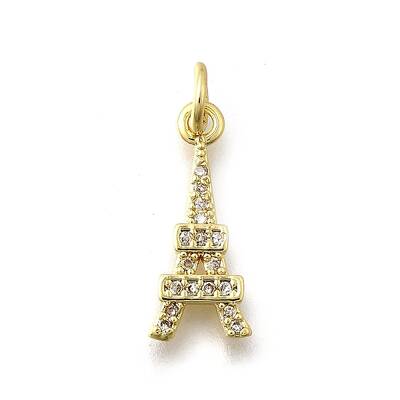Brass Micro Pave Clear Cubic Zirconia Pendants