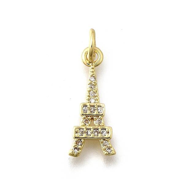 Brass Micro Pave Clear Cubic Zirconia Pendants