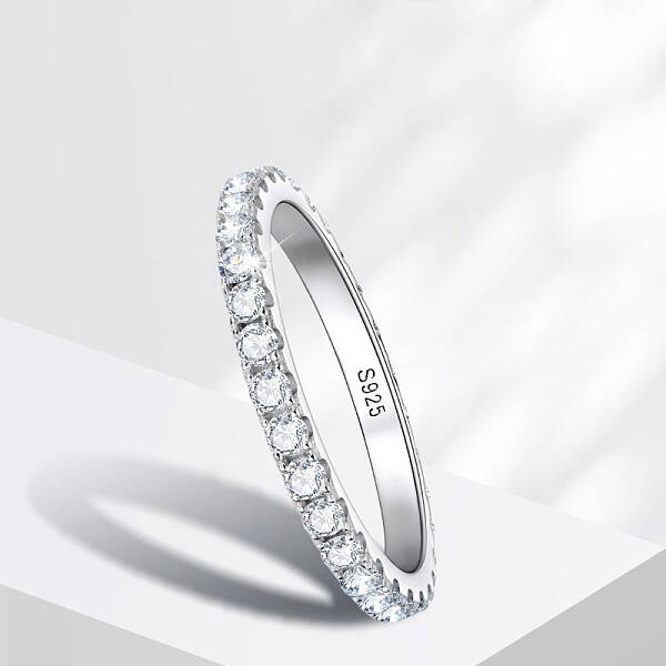 Rhodium Plated 925 Sterling Silver Moissanite Finger Rings for Women