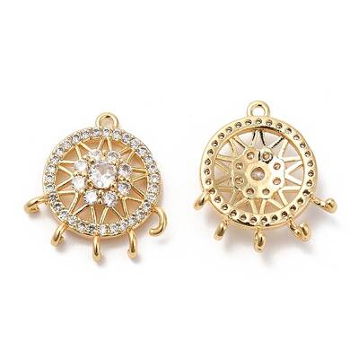 Brass Micro Pave Cubic Zirconia Chandelier Component Links