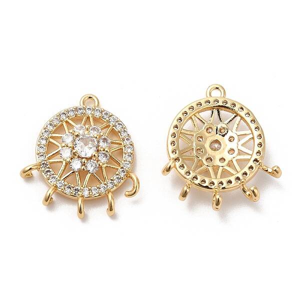 Brass Micro Pave Cubic Zirconia Chandelier Component Links