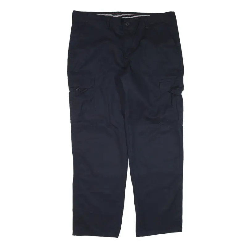 VF Cargo Double-knee Workwear Trousers Blue Relaxed Straight Mens W40 L32