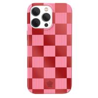 Velvet Caviar Rose Vibe Checkered iPhone Case - Cute Phone Cases for iPhone with Stylish Cherry Design and Shockproof Protect...