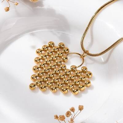 PVD Vacuum Plating 304 Stainless Steel Heat Pendant Round Snake Chain Necklaces for Women