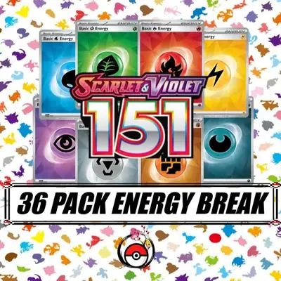 LIVE Energy Break 151 - 36 Pokémon Booster Packs - 8 Spots