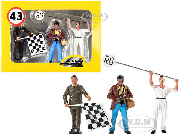 Set of 3 Figurines Robert (Photographer), Leon Swen (Race Director) and Manfred (The Mechanic) for 1/43 Scale Models by Le Ma...