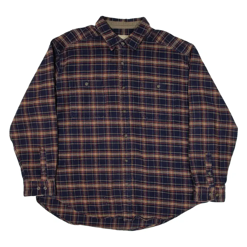 NORTHEAST OUTFITTERS Mens Flannel Shirt Blue Check Long Sleeve XL