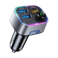 Syncwire Bluetooth 5.4 FM Transmitter Car Adapter with Light Switch, Hi-Fi Deep Bass, Fast Charging and Hands-Free Calling Su...