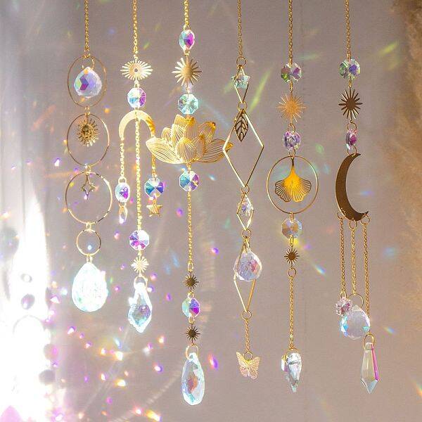 6 Pcs Glass Pendant Decorations
