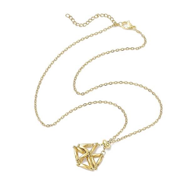 Crystal Stone Cage Pendant Necklaces