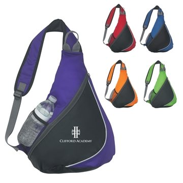 50 Promotional Sling Backpack - 210D Polyester & Padded