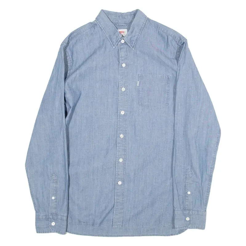 LEVI'S Mens Plain Shirt Blue Long Sleeve M