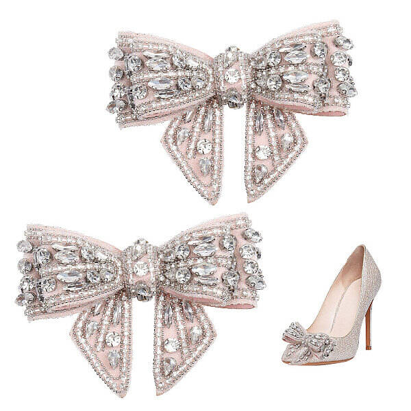 2Pcs Detachable Cloth Bowknot Shoe Decoration