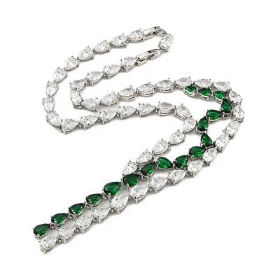 Brass Micro Pave Cubic Zirconia Necklaces