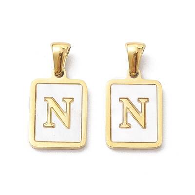 Ion Plating(IP) 304 Stainless Steel Pave Shell Pendants