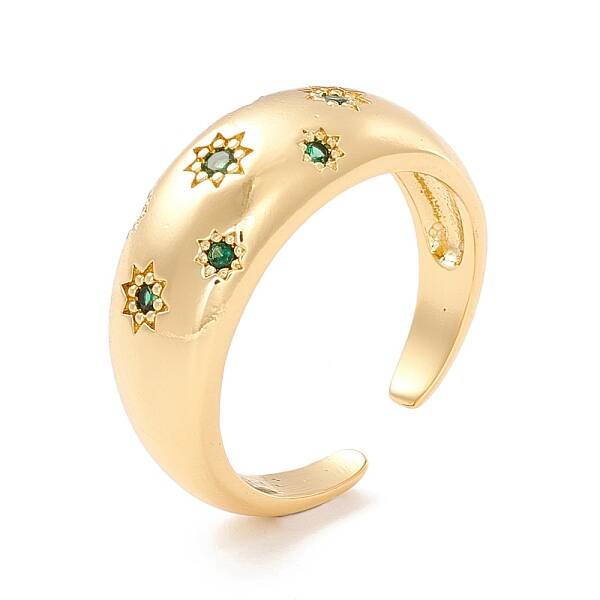 Cubic Zirconia Star Cuff Ring