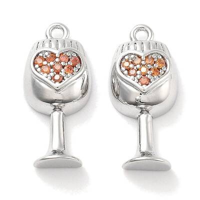 Brass Micro Pave Cubic Zirconia Pendants