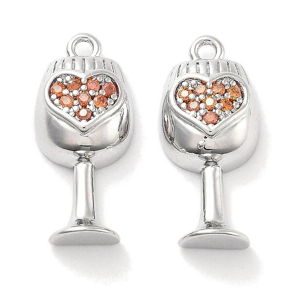 Brass Micro Pave Cubic Zirconia Pendants