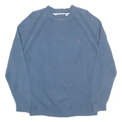 TOMMY HILFIGER Mens Jumper Blue Tight Knit XL