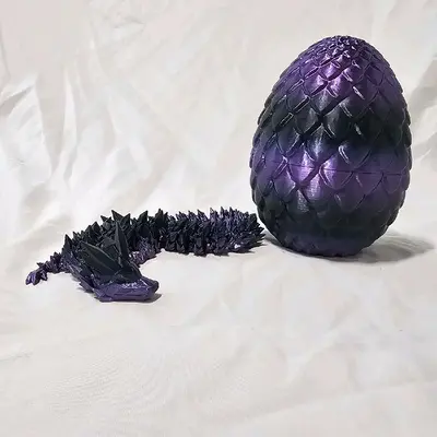 3D Printed Crystal Dragon With Egg