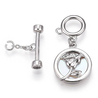 White Shell Toggle Clasps