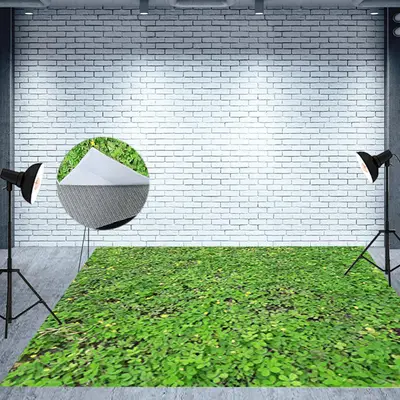 Natural Spotted Peanut Leaves Fabric Floor Backdrop - Aperturee