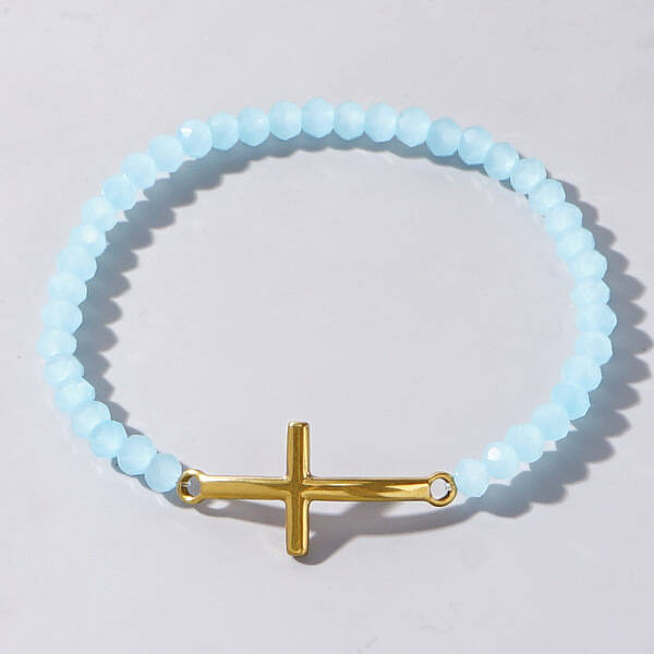 Boho Cross with Class Bead Bracelet for Women