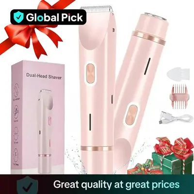 Mother's Day Gift, Electric Hair Trimmer for Women, 1 Box Rechargeable 2 in 1 Body & Facial Diffuser Hair Removal Double Head...
