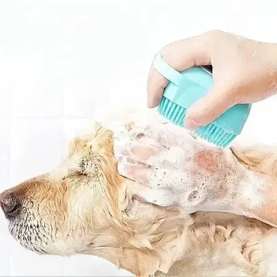 1PC Pet Bath Brush, Dog & Cat Silicone Massage Brush, Multifunctional Bath Brush