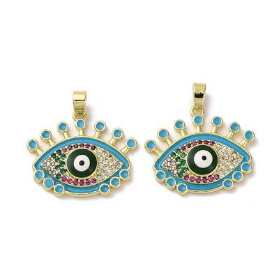 Brass Micro Pave Cubic Zirconia Pendants