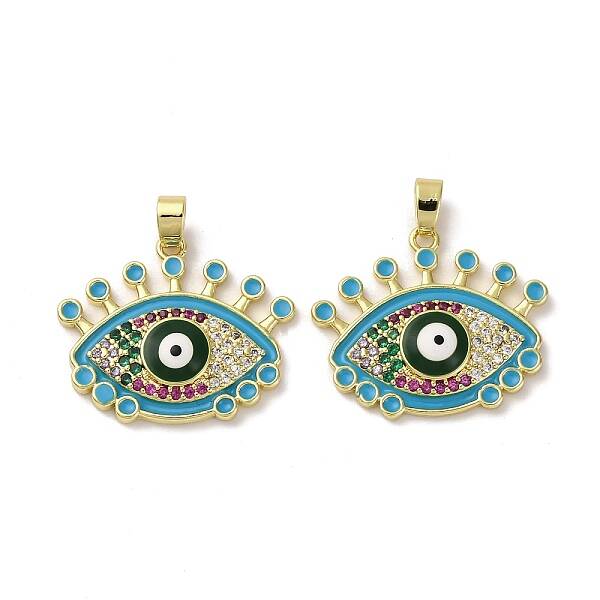 Brass Micro Pave Cubic Zirconia Pendants
