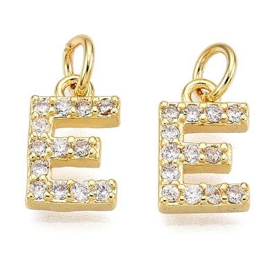 Brass Micro Pave Clear Cubic Zirconia Charms