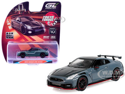 2024 Nissan GT-R (R35) NISMO RHD (Right Hand Drive) Stealth Gray with Carbon Top and Hood Tokyo Torque Series 10 1/64 Dieca...