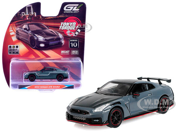 2024 Nissan GT-R (R35) NISMO RHD (Right Hand Drive) Stealth Gray with Carbon Top and Hood Tokyo Torque Series 10 1/64 Dieca...