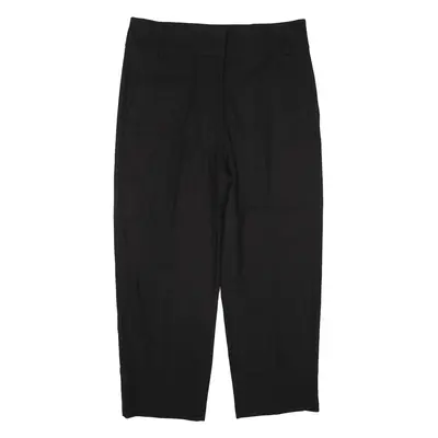 MASSIMO DUTTI Trousers Black Relaxed Tapered Wool Womens W36 L26