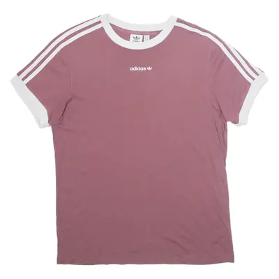 ADIDAS Womens T-Shirt Maroon UK 10