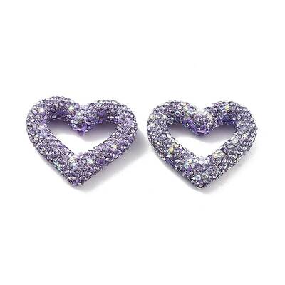 Heart Shape Polymer Clay Rhinestone Beads