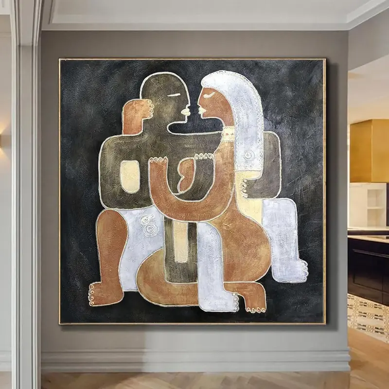 Extra Large Painting Contemporary Art Abstract Human Paintings On Canvas Original Sexy Painting Texture Wall Art | LOVE UNITY